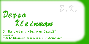dezso kleinman business card